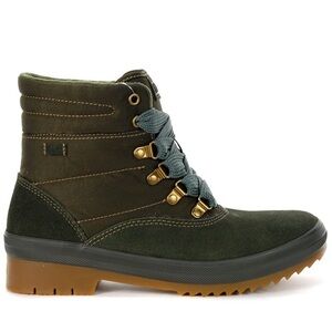 Keds Women's Camp Suede/Nylon Forest Green Waterproof Boots size 8